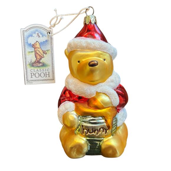 1997 Midwest Winnie The Pooh Blown Blown‎ Glass Ornament Holiday Christmas - Picture 1 of 12
